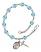 Saint Genesius of Rome Engravable Rosary Bracelet with Aqua Beads