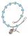 Saint James the Greater Engravable Rosary Bracelet with Aqua Beads