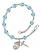 Saint Kateri Tekakwitha Engravable Rosary Bracelet with Aqua Beads