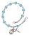 Saint Kevin Engravable Rosary Bracelet with Aqua Beads