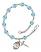 Saint Louise de Marillac Engravable Rosary Bracelet with Aqua Beads