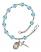 Saint Kilian Engravable Rosary Bracelet with Aqua Beads