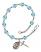 Saint Luke the Apostle Engravable Rosary Bracelet with Aqua Beads