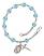 Saint Bonaventure Engravable Rosary Bracelet with Aqua Beads