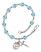 Saint Christopher and Dance Rosary Bracelet with Aqua Beads