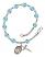 Saint Vincent Ferrer Engravable Rosary Bracelet with Aqua Beads