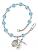 Our Lady of Guadalupe Engravable Rosary Bracelet with Aqua Beads