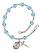 Saint Petronille Engravable Rosary Bracelet with Aqua Beads