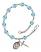 Saint Nino de Atocha Engravable Rosary Bracelet with Aqua Beads