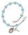 Saint Joseph the Worker Engravable Rosary Bracelet with Aqua Beads