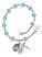 Our Lady of Mount Carmel Rosary Bracelet with Aqua Beads