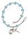 Saint Hildegard von Bingen Engravable Rosary Bracelet with Aqua Beads