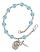 Saint Meinrad of Einsiedeln Engravable Rosary Bracelet with Aqua Beads