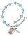 Saint Ronan Engravable Rosary Bracelet with Aqua Beads