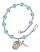 Saint Anthony of Egypt Engravable Rosary Bracelet with Aqua Beads