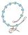 Saint Odilia Engravable Rosary Bracelet with Aqua Beads