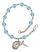 Saint Columbanus Engravable Rosary Bracelet with Aqua Beads