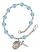 Saint Edburga of Winchester Engravable Rosary Bracelet with Aqua Beads