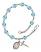 Saint Catherine of Alexandria Engravable Rosary Bracelet with Aqua Beads