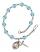 Our Lady of Tears Engravable Rosary Bracelet with Aqua Beads