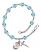 Saint Kieran Engravable Rosary Bracelet with Aqua Beads