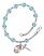 Saint Honorius of Amiens Engravable Rosary Bracelet with Aqua Beads