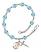 Saint Regis Engravable Rosary Bracelet with Aqua Beads