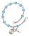 Saint Drogo Engravable Rosary Bracelet with Aqua Beads