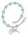 Saint Pauline Visintainer Engravable Rosary Bracelet with Aqua Beads