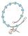 Saint Eligius Engravable Rosary Bracelet with Aqua Beads