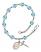 Saint Margaret of Scotland Engravable Rosary Bracelet with Aqua Beads