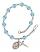 Saint Damien of Molokai Engravable Rosary Bracelet with Aqua Beads