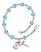 Saint Maron Engravable Rosary Bracelet with Aqua Beads