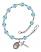 Our Lady of Czestochowa Rosary Bracelet with Aqua Beads