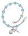 Saint Lucy Engravable Rosary Bracelet with Aqua Beads