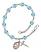 Saint Mary Magdalene of Canossa Engravable Rosary Bracelet with Aqua Beads