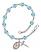 Saint Claude de la Colombiere Engravable Rosary Bracelet with Aqua Beads