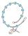 Saint Norbert of Xanten Engravable Rosary Bracelet with Aqua Beads