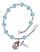 Saint John XXIII Engravable Rosary Bracelet with Aqua Beads