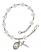 Saint Frances Cabrini Engravable Rosary Bracelet with Crystal Beads