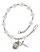 Saint Hubert of Liege Engravable Rosary Bracelet with Crystal Beads