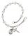 Saint Rita and Baseball Rosary Bracelet with Crystal Beads