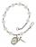 Saint Finnian of Clonard Engravable Rosary Bracelet with Crystal Beads