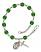 Saint Augustine Engravable Rosary Bracelet with Emerald Beads