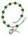 Saint Frances Cabrini Engravable Rosary Bracelet with Emerald Beads