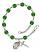 Saint Camillus of Lellis Engravable Rosary Bracelet with Emerald Beads