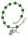 Saint Christopher Engravable Rosary Bracelet with Emerald Beads