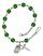 Saint Clare of Assisi Engravable Rosary Bracelet with Emerald Beads