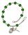 Saint Dominic de Guzman Engravable Rosary Bracelet with Emerald Beads