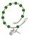 Saint Gerard Majella Engravable Rosary Bracelet with Emerald Beads